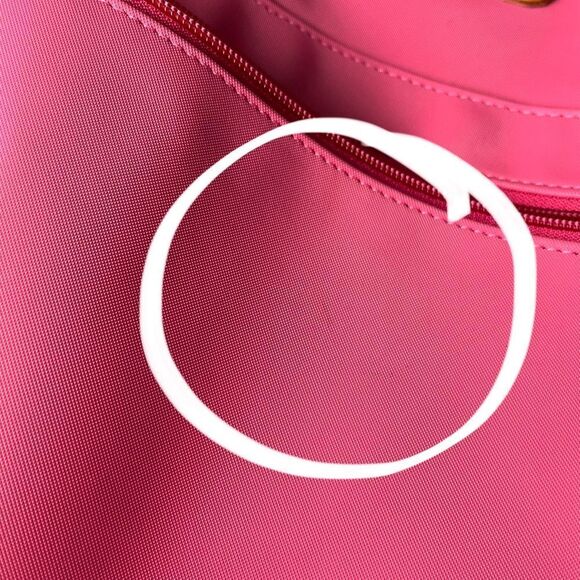 Jon Hart Pink Coated Canvas Genuine Leather Backpack Monogram Initials - Picture 3 of 15